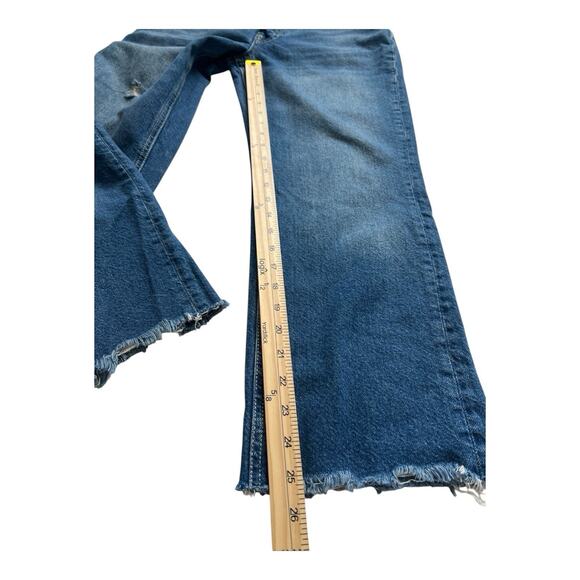 We the Free Jeans Womens 27 Maggie Straight Mid-Rise Raw Hem Button Fly Boho - Picture 7 of 11